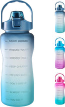 EYQ 64oz Leakproof Free Drinking Water Bottle with Motivational Time Marker BPA Free for Fitness