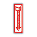 COSCO Glow-In-The-Dark Safety Sign, Fire Extinguisher, 4 x 13, Red