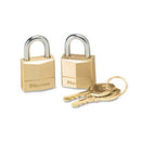 Master Lock® Three-Pin Brass Tumbler Locks, 0.75" Wide, 2 Locks and 2 Keys, 2/Pack