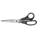 Westcott® All Purpose Stainless Steel Scissors, 8" Long, 3.5" Cut Length, Offset Black Handle, 3/Pack