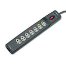 Fellowes® Power Guard Surge Protector, 7 AC Outlets, 12 ft Cord, 1,600 J, Graphite Gray