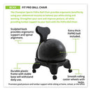 Champion Sports FitPro Ball Chair, Supports Up to 200 lb, Gray