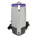 ProTeam® Super Coach Pro 10 Backpack Vacuum with Xover Fixed-Length Two-Piece Wand, 10 qt Tank Capacity, Gray/Purple