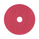 Boardwalk® Buffing Floor Pads, 20" Diameter, Red, 5/Carton