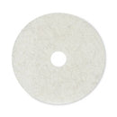 Boardwalk® Natural Burnishing Floor Pads, 20" Diameter, White, 5/Carton