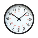 Universal® 24-Hour Round Wall Clock, 12.63" Overall Diameter, Black Case, 1 AA (sold separately)