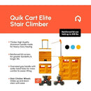 Foldable Rolling Carts with Wheels, Heavy Duty 4 Wheeled Stair Climber Rolling Utility Collapsible Trolley Pull Cart with Handle for Parents, Students, Teachers - Foldable Crate.