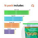 QUALIKUS Reusable Bag Sealer Clips for chips and other food bags, Bag Clips. Preserve Freshness with Airtight & Waterproof Seals, (Mixed Colors 12.5cm 18.5cm 22.5cm 28.5cm) Pack of 16