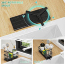 Cisily Sponge Holder for Kitchen Sink, Sink Caddy with High Brush Holder