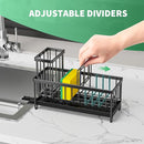 Cisily Sponge Holder for Kitchen Sink, Sink Caddy with High Brush Holder